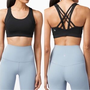 Lululemon Free To Be Elevated Bra Light Support Black Sports Bra Size 6 Women’s
